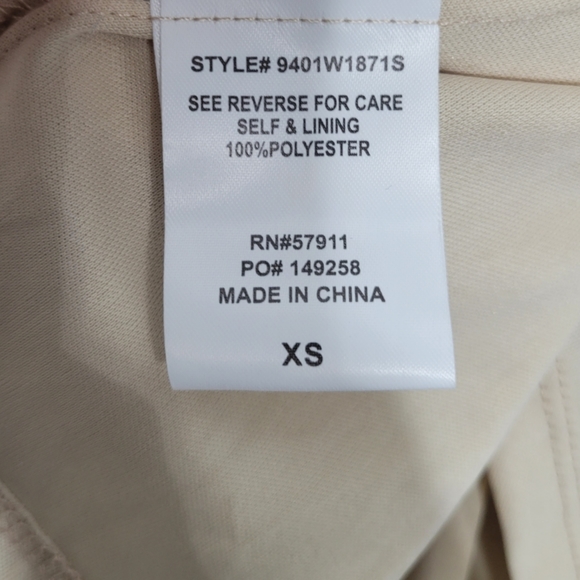 Superfoxx Tie Front Midi Dress A-Line Cream Patterned V-Neck Retro Size XS - Picture 4 of 4